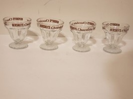 Set of 8 Hershey's Vintage Chocolate Lover Ice Cream Sundae Dishes Glass Cups - $25.95