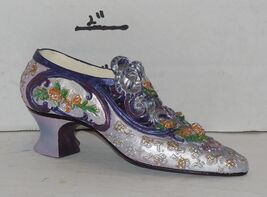 Collectible Ceramic Decorative 1.5" Purple High Heel Mule SHOE Fashion F... - $14.80