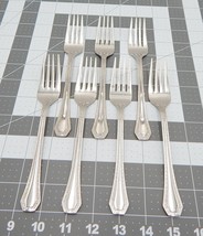 Reed &amp; Barton Copley Salad Forks Stainless Steel 7 PC Dot Dash Border 7-... - £31.59 GBP
