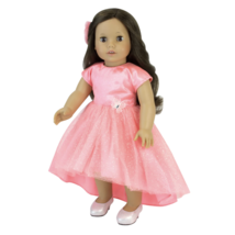 Sophia's Hi-Low Sparkle Dress Hair Bow for 18” Doll fits American Girl Coral - $18.80