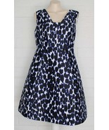 Kate SpadeNew York Blue Black Leopard Print 12 Fit &amp; Flare Side Pockets ... - €36,05 EUR