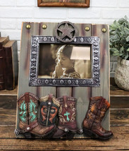 Rustic Western Country Farmhouse Lone Star Cowboy Boots 6X4 Picture Frame - £31.89 GBP
