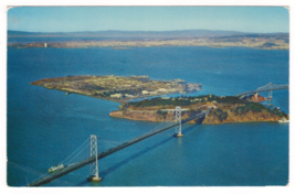Vtg Postcard-Treasure Island-San Francisco CA-Aerial-Bridge-Stamp-Chrome-CA6 - £1.51 GBP