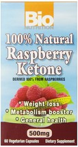 Bio Nutrition 100% Natural Raspberry Ketone Vegi-Caps, 500 mg, 60 Count - $19.47
