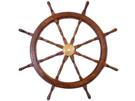 Deluxe Class Wood and Brass Decorative Ship Wheel 48&quot;&quot; - £228.33 GBP