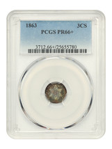 1863 3CS PCGS PR66+ - $6,062.50