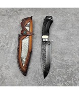 Damascus VG10 Steel Blade Tiger Head Wood Handle Straight Knife Hunting ... - $2,891.13 MXN