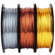 Shiny Silk Gold Silver Copper PLA Filament Bundle, 1.75mm 3D Printer Filament, - £32.90 GBP