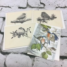 Vintage Bird Illustrated Blank Inside Notecards Lot Of 4 With Envelopes  - £9.43 GBP