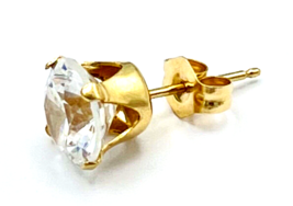 One SINGLE 14K Gold 1ct Brilliant CZ Stud Earring - £34.25 GBP