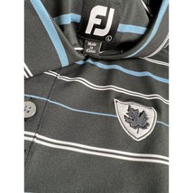 Footjoy FJ Men Golf Polo Shirt Maple Leaf Black Stretch Large L - £15.84 GBP