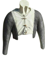 Medieval Padded White Top Only with Detachable Chainmail Sleeves  X-mas ... - £99.87 GBP