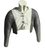 Medieval Padded White Top Only with Detachable Chainmail Sleeves  X-mas ... - £99.70 GBP