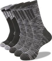 Coovan Mens Hiking Socks Crew Outdoor Socks 5 Pairs Moisture Wicking Cushioned - $37.99