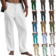 Men&#39;s Linen Casual Drawstring Loose Pants - £15.64 GBP