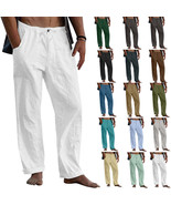 Men&#39;s Linen Casual Drawstring Loose Pants - £15.55 GBP