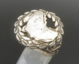 EUROPEAN 925 Silver - Vintage Abstract Cut Out Leaf Scroll Ring Sz 11 - RG24396 - £52.54 GBP