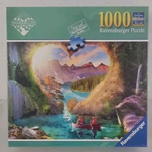 Heart View Puzzle Ravensburger 1000 Pc Wanderlust Wave Cave Canoe Sun Water NOS - £13.11 GBP