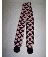 GAP Kids Girls Pink Black Hearts Pattern Knit Winter Scarf 4 1/4W x 54L ... - £11.94 GBP