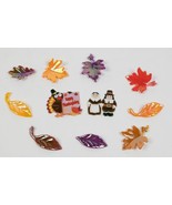 BAKERY CRAFTS THANKSGIVING CAKE TOPPER DECORATIONS 11 PIECES TURKEY PILG... - $3.95