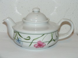 2.5 cup Jacqueline the Toscany Collection porcelain tea pot blue pink fl... - $20.00
