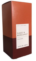 Sauge &amp; Bergamote Cologne 3.4 OZ Bain &amp; Body Works Neuf en Boîte - £25.31 GBP