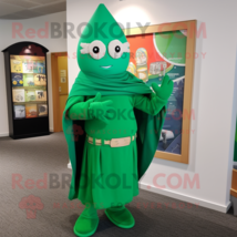 Green Irish Castle mascot costume character dressed with a One-Piece Swimsuit an - $1,339.00