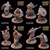 3D Printed Asgard Rising Midgard Viking Shieldman Set 28 32 mm Wargaming DnD - £6.06 GBP+