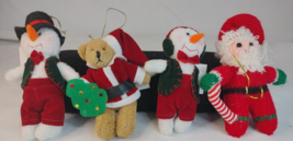 Christmas Ornaments Santa Claus, Snowman And Bear5&quot; Set Of 4 - £15.78 GBP
