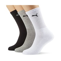 Puma Crew Sock (pack of 3), Grey White Black, UK 9-11  - $29.00