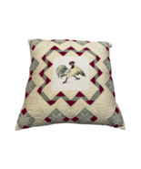 Judi Boisson Signed 1994 Rooster Quilted Pillow Farmhouse Multicolor 18" x 18" - $148.50