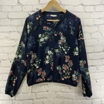 Maurices Jacket Womens Sz M Floral Print Full Zip Lightweight Sheer - $19.79