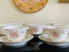Antique Theodore Haviland Limoges Set of 8 Cups and Saucers - £236.61 GBP