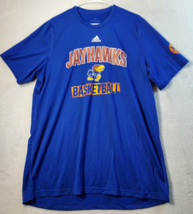 Kansas Jayhawks adidas T Shirt Mens XL Blue Short Sleeve Round Neck Basketball - £11.51 GBP