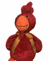 RARE Red Rooster Plush Stuffed Animal Adventure Floppy Chicken Bean Bag Toy 21&quot; - £59.81 GBP