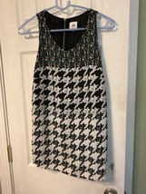 CAbi #3090 Broken Check Sleeveless Blouse Black White Houndstooth -XS - $29.69