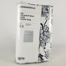 Ikea Junimagnoloa Duvet Cover w/  2 Pillowcases White/Dark Blue King 904... - $88.01