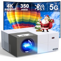 Native 1080P 5G Wifi Bluetooth Projector 4K Support, 350 Ansi Outdoor Mo... - £247.78 GBP