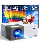 Native 1080P 5G Wifi Bluetooth Projector 4K Support, 350 Ansi Outdoor Mo... - £251.00 GBP