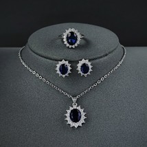 3pcs Pack New Luxury Blue Color Sunflower silver color bride Dubai For Women Lad - £20.06 GBP