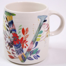 Anthropologie Starla Hoffman Floral Initial Ceramic Coffee Mug Tea Cup Letter V - £9.21 GBP