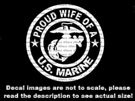 Proud Wife of a US Marine Car Van Truck Decal US Made US Seller USMC - £5.37 GBP+