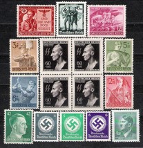 German Third Reich WW II Stamps 12 assorted 3rd Reich Germany Issues Stamps - $50.00