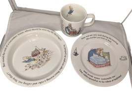 Wedgwood Etruria &amp;Barlaston Beatrix Potter Peter Rabbit Childs Meal Set Gift VTG - £38.73 GBP