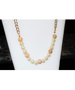Glass Pearl &amp; Crystal Necklace - £48.07 GBP