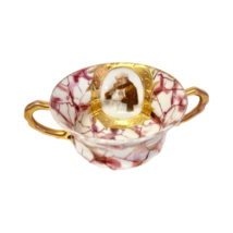 Vintage Victoria Carlsbad Austria Pink Figural Gold Porcelain Tea Cup Handle - £27.97 GBP