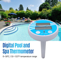 Solar Powered Outdoor Pool Thermometer Waterproof Floating Digital LCD Display - £10.41 GBP