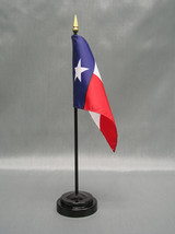 State of Texas Mini 4&quot;x6&quot; Desk Stick Flag, With Black Plastic Stand - £7.02 GBP+