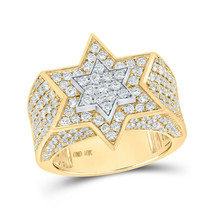 10kt Two-tone Gold Mens Round Diamond Magen David Star Ring 3-3/8 Cttw - £2,304.42 GBP