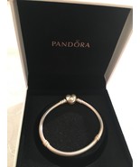  Genuine Pandora .925 Silver Heart Love Clasp Bracelet 590719 - $1,036.48 MXN